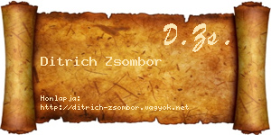 Ditrich Zsombor névjegykártya